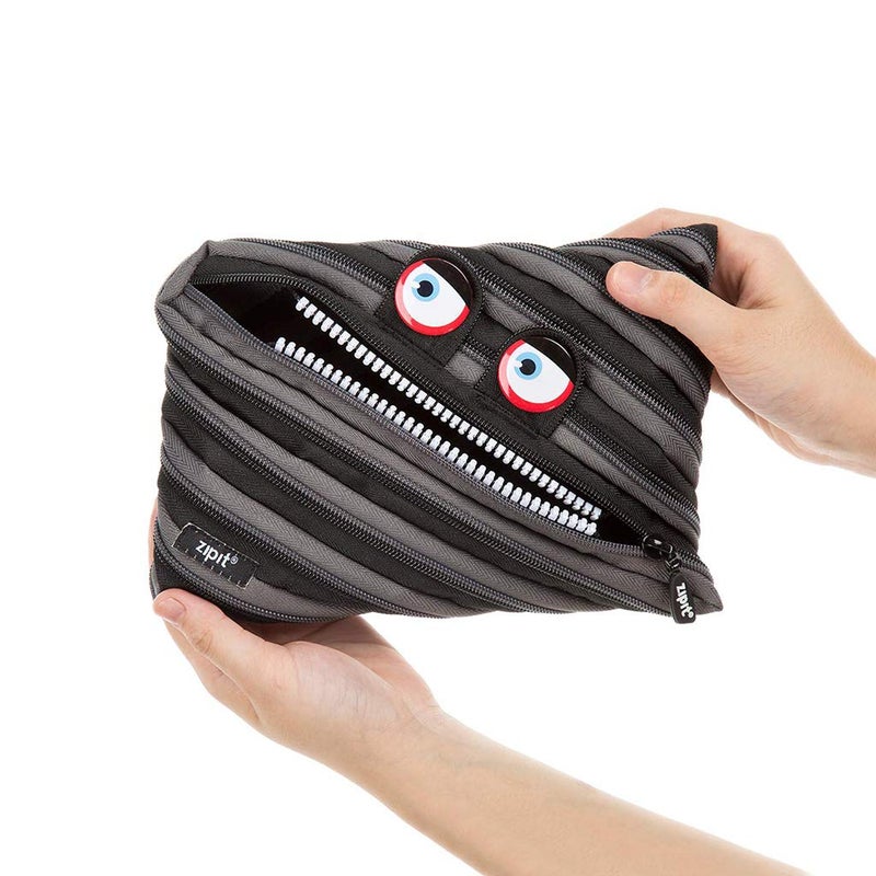 ZIPIT Wildlings Large Pencil Case for Kids, Cute Zipper Pouch for Boys Girls and Teens, Stationery Bag for School ,Black - Image 5